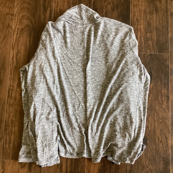 Concepts Cowl Neck Cross Front Gray Cardigan - Picture 6 of 6